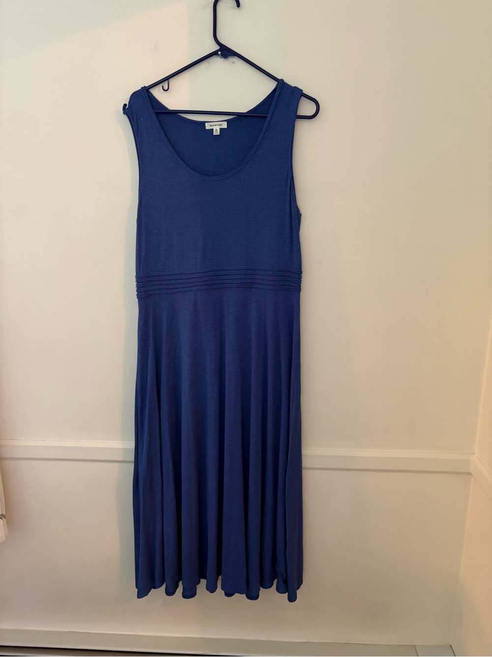 Max Studio Summer Coastal Classic Blue A-Line Sleeveless Dress Sz XL